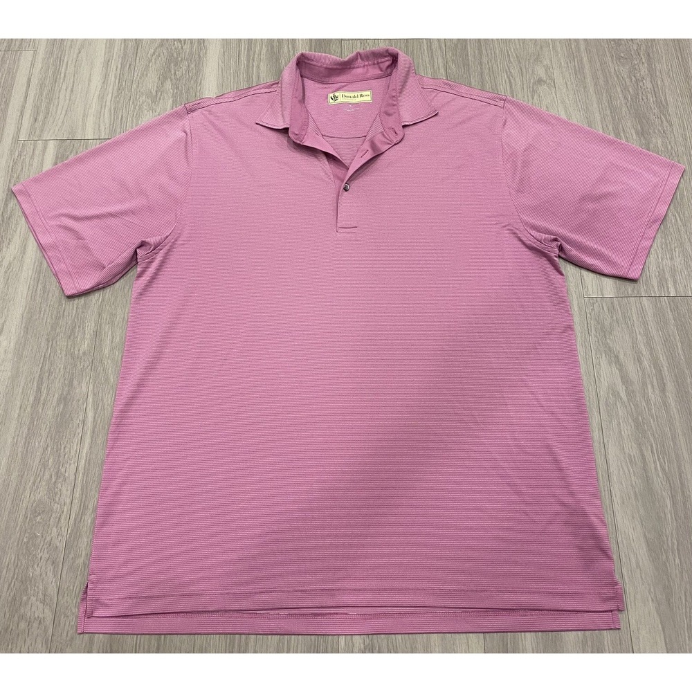 Donald Ross Mens Polo Golf Shirt XL Pink Short Sleeve